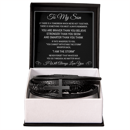 Men's Cross Bracelet - To My  Son