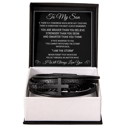 Men's Cross Bracelet - To My  Son