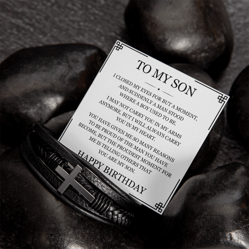 Men's Cross Bracelet - To My Son