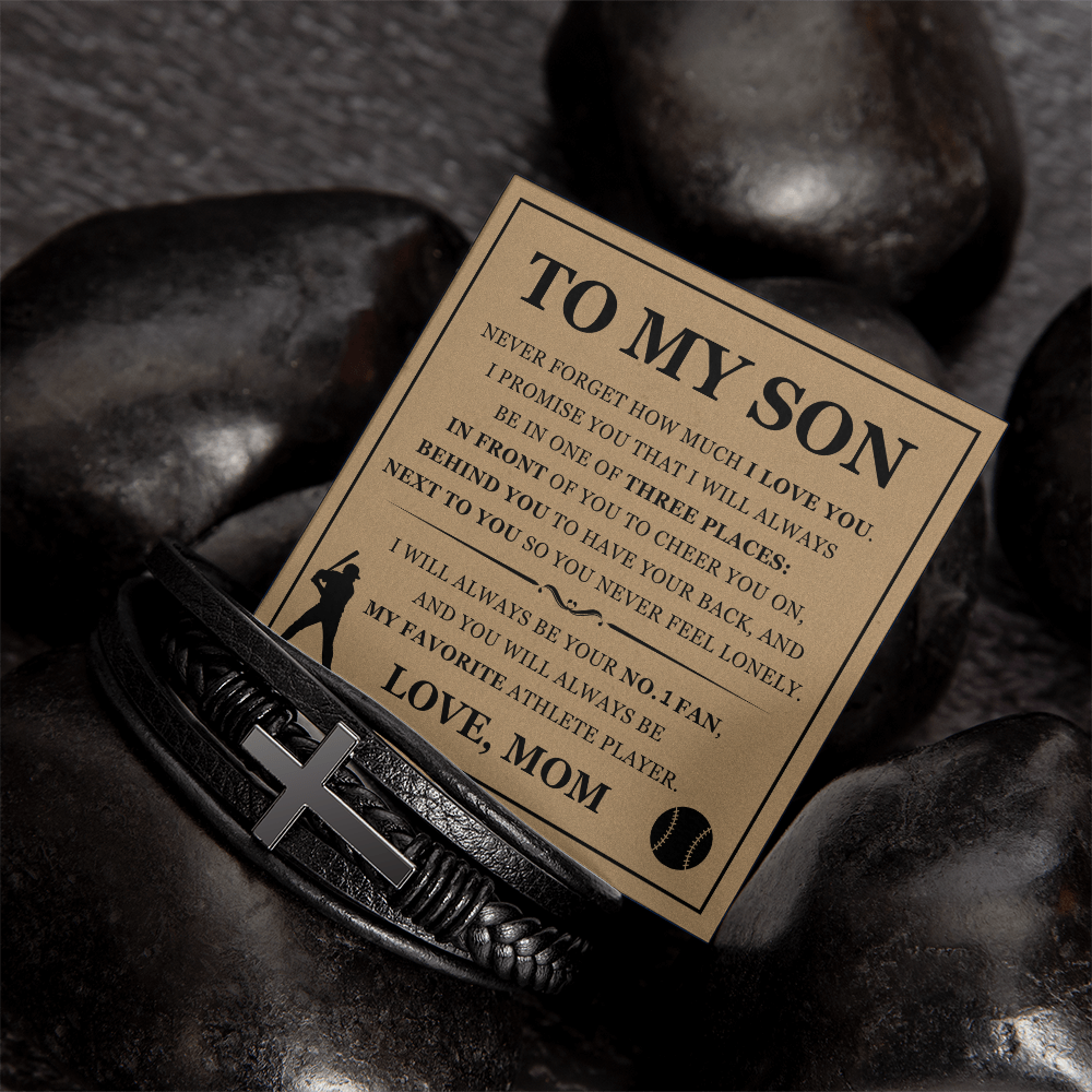Cross Bracelet - To My Son "My Favorite Athlete Player"