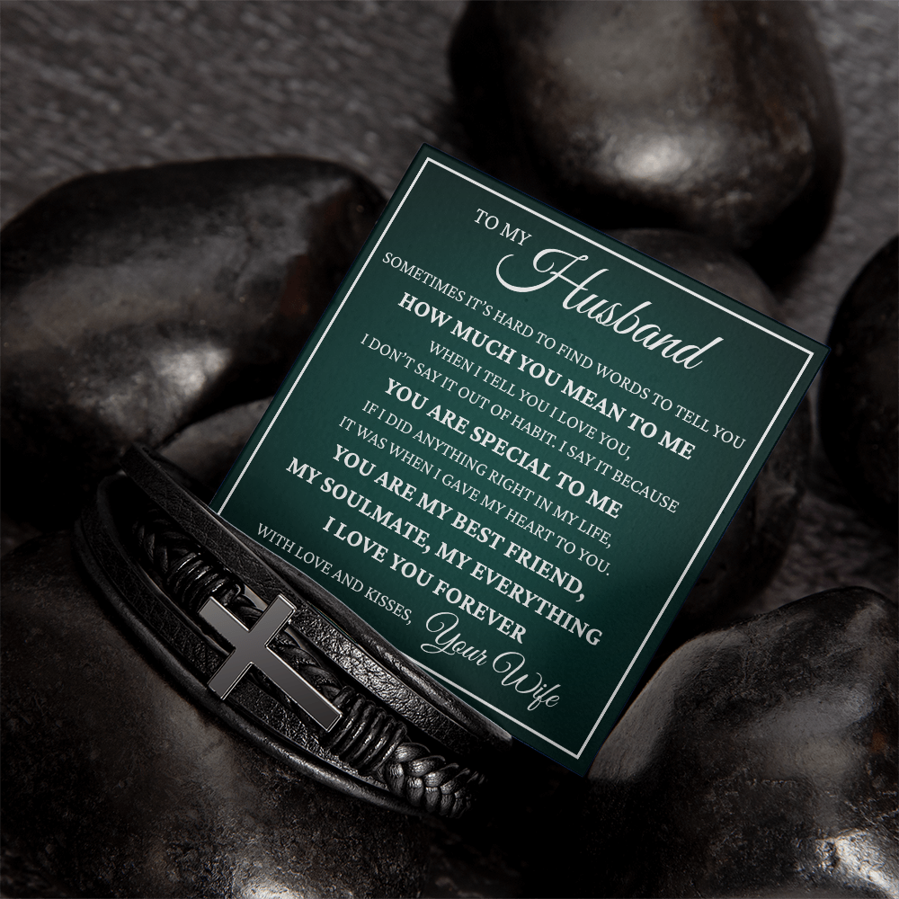 Men's Cross Bracelet - To My Man "You Are Special To Me"