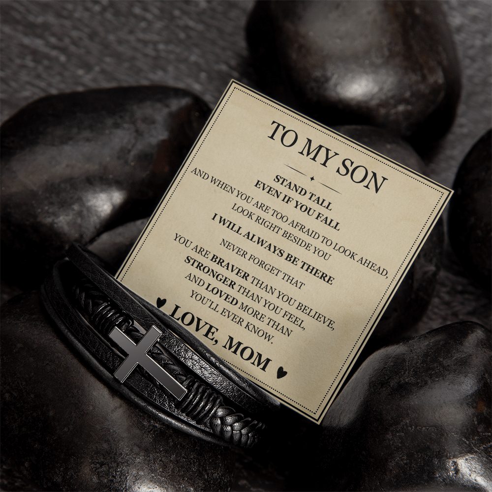 Men's Cross Bracelet - To My Son