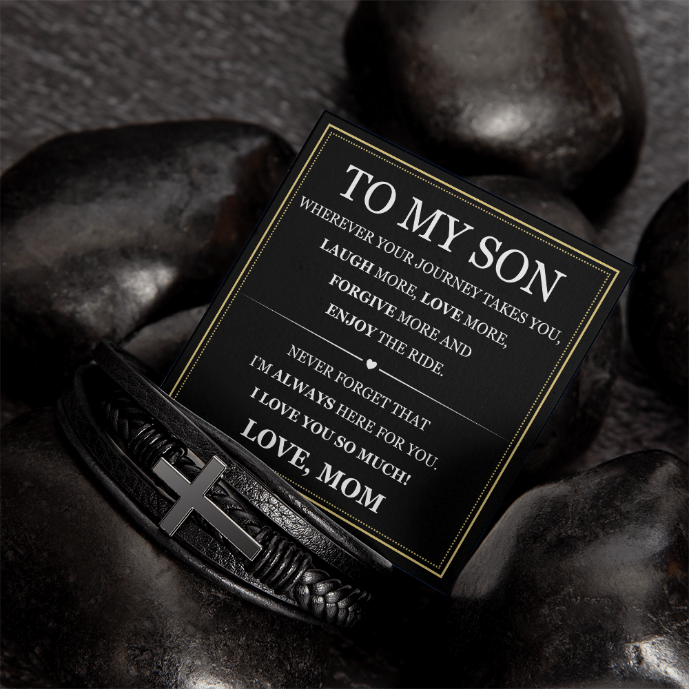 Men's Cross Bracelet - To My Son "Enjoy The Ride"