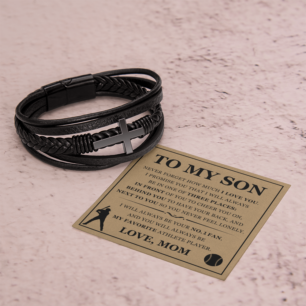 Cross Bracelet - To My Son "My Favorite Athlete Player"