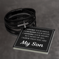 Men's Cross Bracelet - To My Son "I Adore Your Smile"