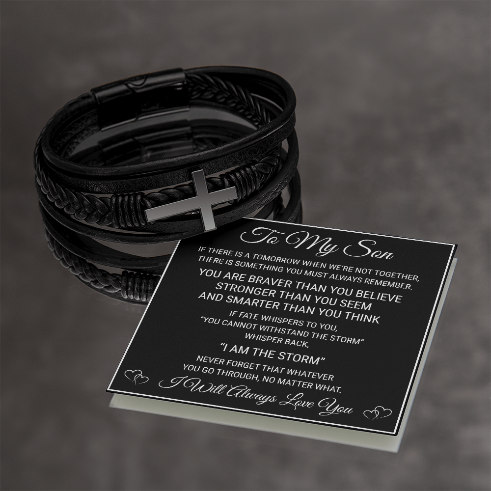 Men's Cross Bracelet - To My  Son