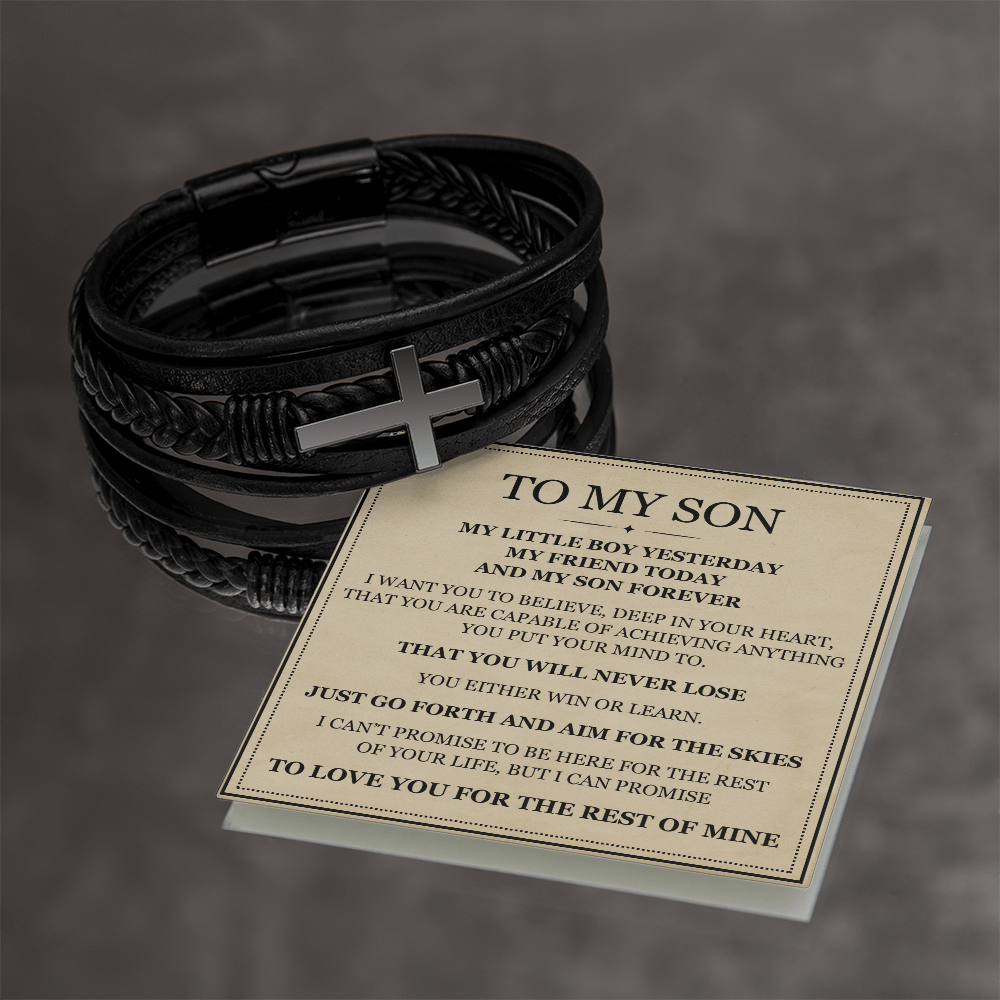 Men's Cross Bracelet - To My Son