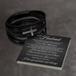 Men's Cross Bracelet - To My Husband "I cant' Live Without You"