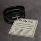 To My Son Men's Cross Bracelet - "Never Forget I Love You"