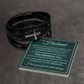 Men's Cross Bracelet - To My Husband "My Love For You Will Never End"