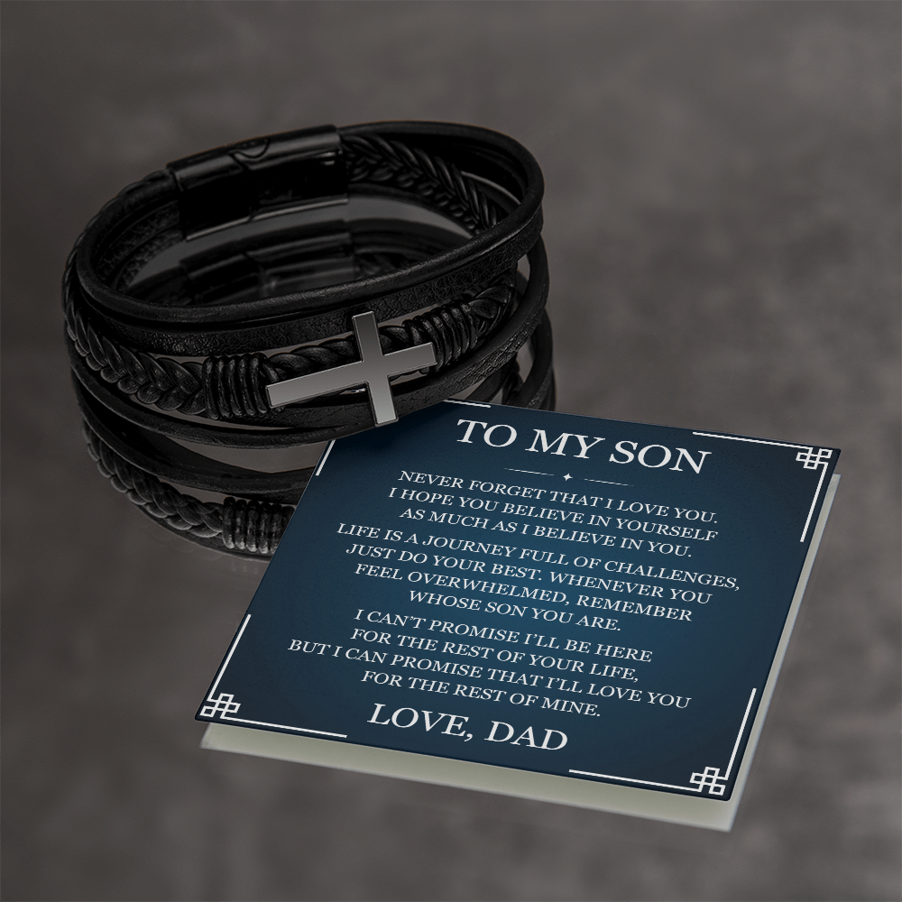 Men's Cross Bracelet - To My Son
