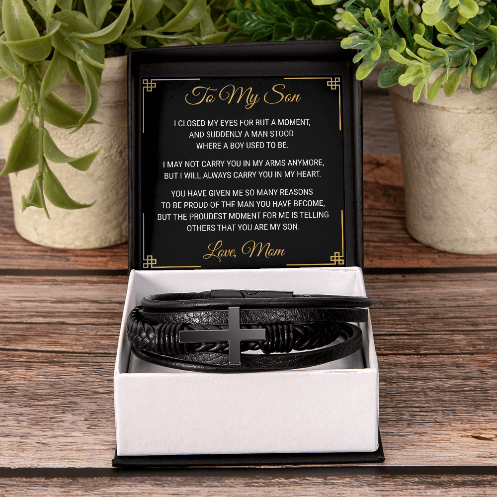 Men's Cross Bracelet - To My Son