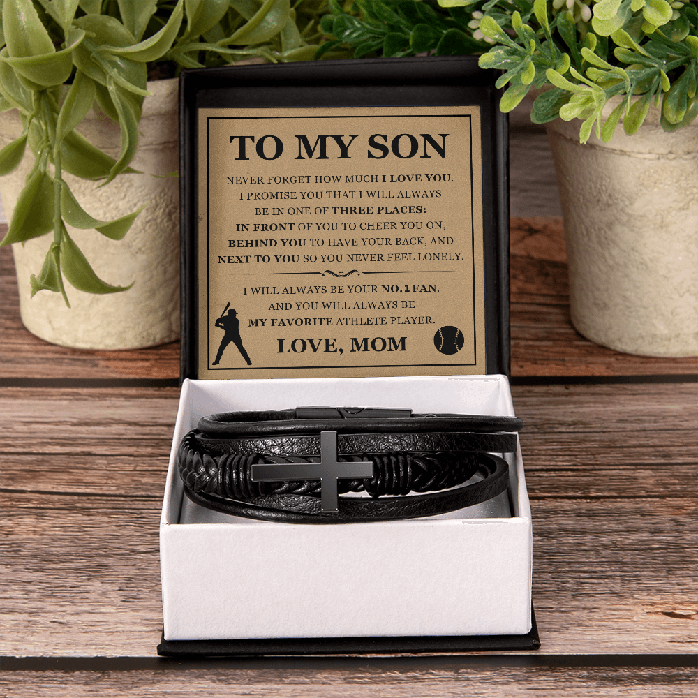 Cross Bracelet - To My Son "My Favorite Athlete Player"
