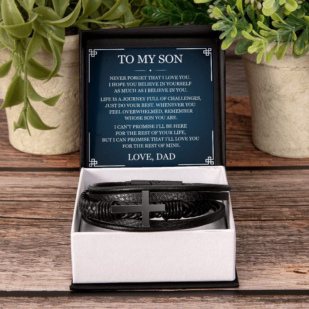 Men's Cross Bracelet - To My Son