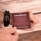 Men's Cross Bracelet - To My Grandson "I Love You Now and Forever"