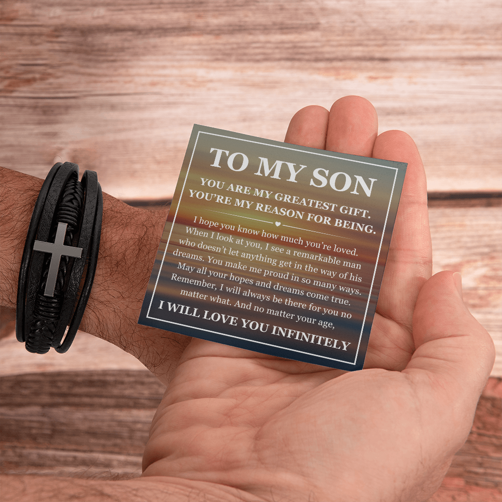 Cross Bracelet - To My Son "You Are My Greatest Gift"
