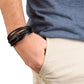 Men's Cross Bracelet - To My Grandson "I Love You Now and Forever"
