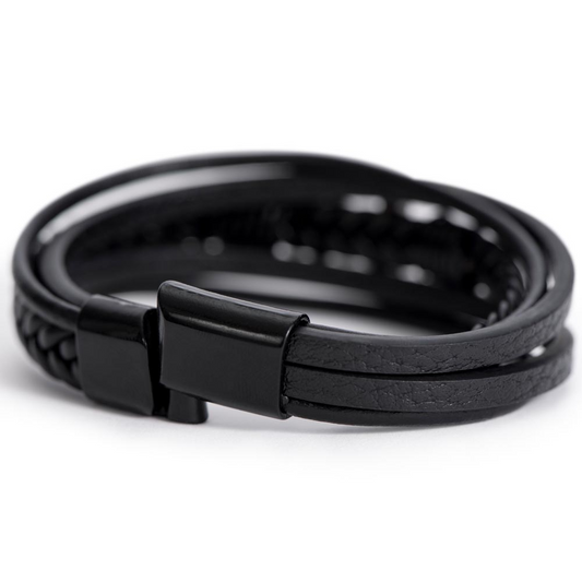 Men's Cross Bracelet - To My Grandson "I Love You"