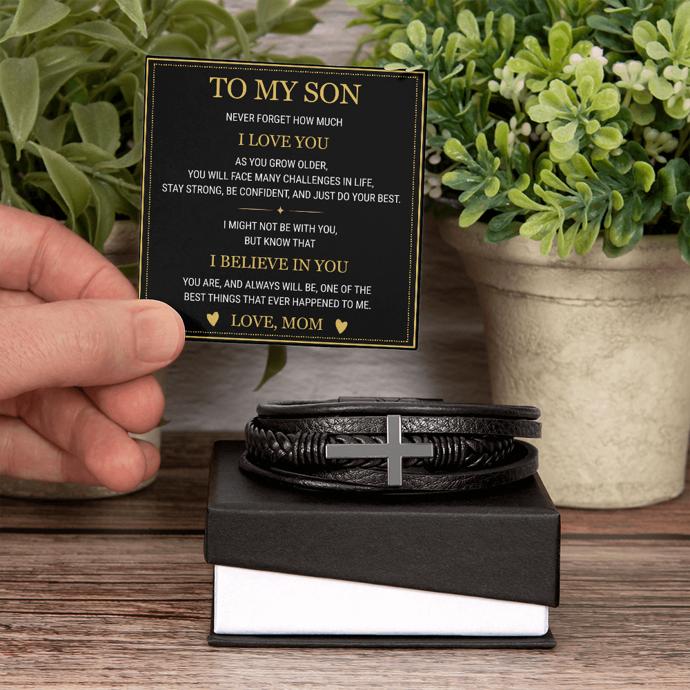 To My Son - Men's Cross Bracelet