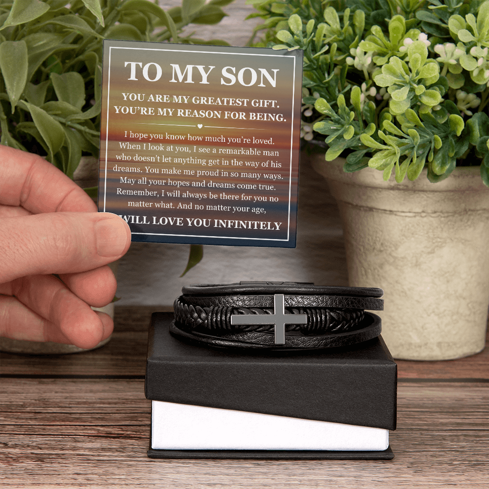 Cross Bracelet - To My Son "You Are My Greatest Gift"