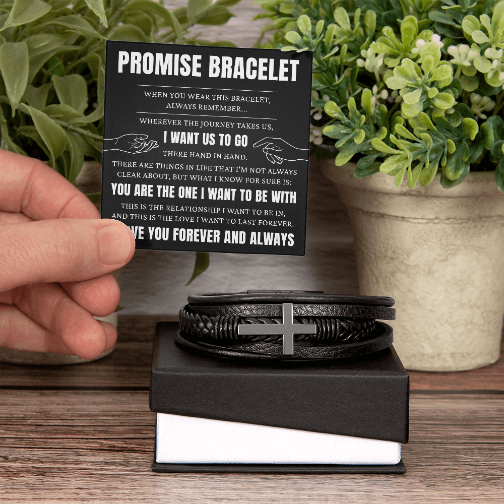 Men's Cross Bracelet - To My Man "You Are The One I Want"