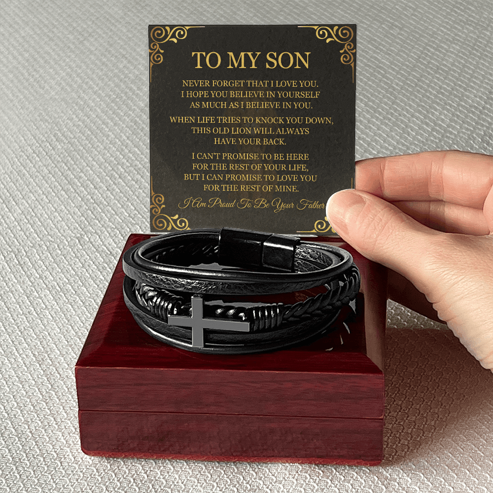 Men's Cross Bracelet - To My Son