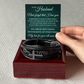 Men's Cross Bracelet - To My Husband "Never Forget That I Love You"