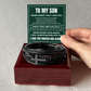 Men's Cross Bracelet - To My Son "Never Doubt Your Worth"