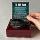 Men's Cross Bracelet - To My Son "Always Keep Me In Your Heart"