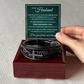 Men's Cross Bracelet - To My Husband "My Love For You Will Never End"