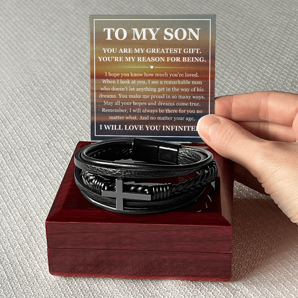 Cross Bracelet - To My Son "You Are My Greatest Gift"