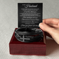 Men's Cross Bracelet - To My Husband "I cant' Live Without You"