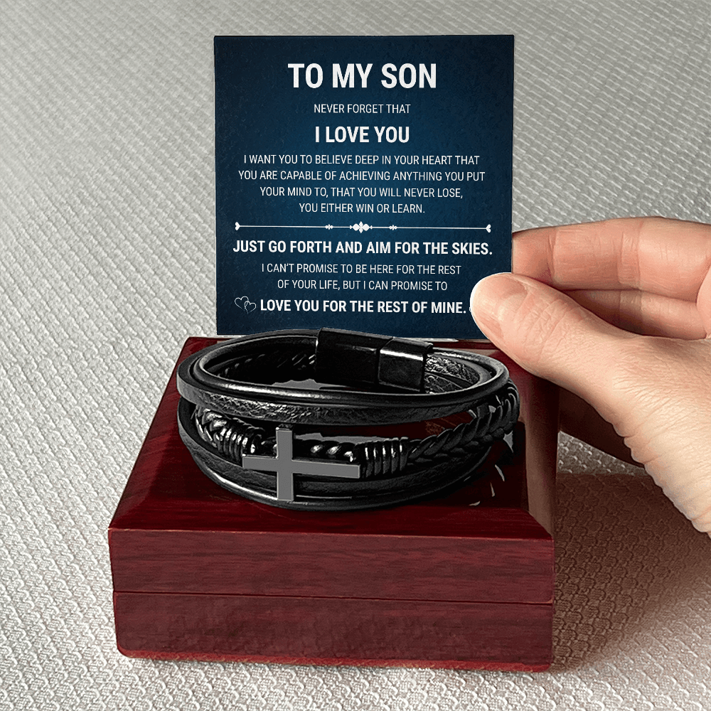 Men's Cross Bracelet - To My Son