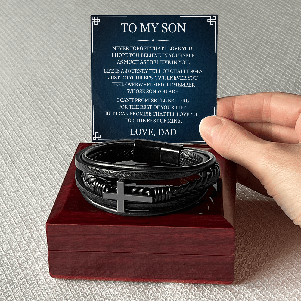 Men's Cross Bracelet - To My Son