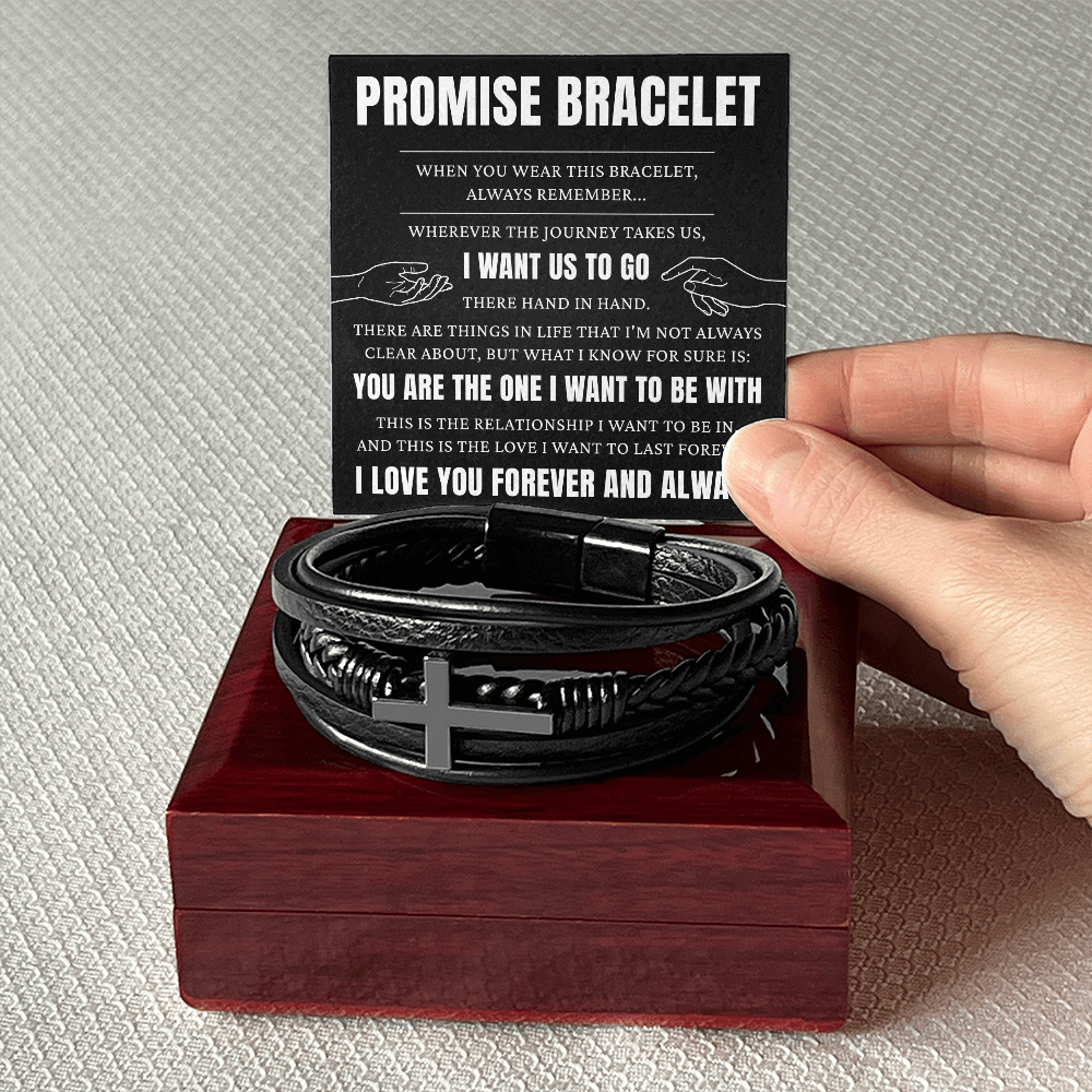 Men's Cross Bracelet - To My Man "You Are The One I Want"