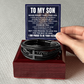 Men's Cross Bracelet - To My Son "I Am Proud To Be Your Father"