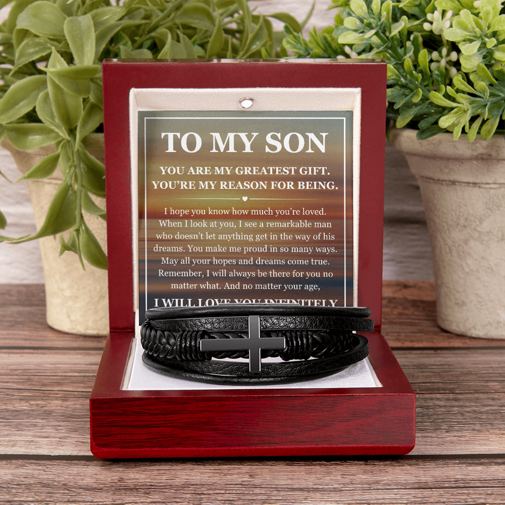 Cross Bracelet - To My Son "You Are My Greatest Gift"