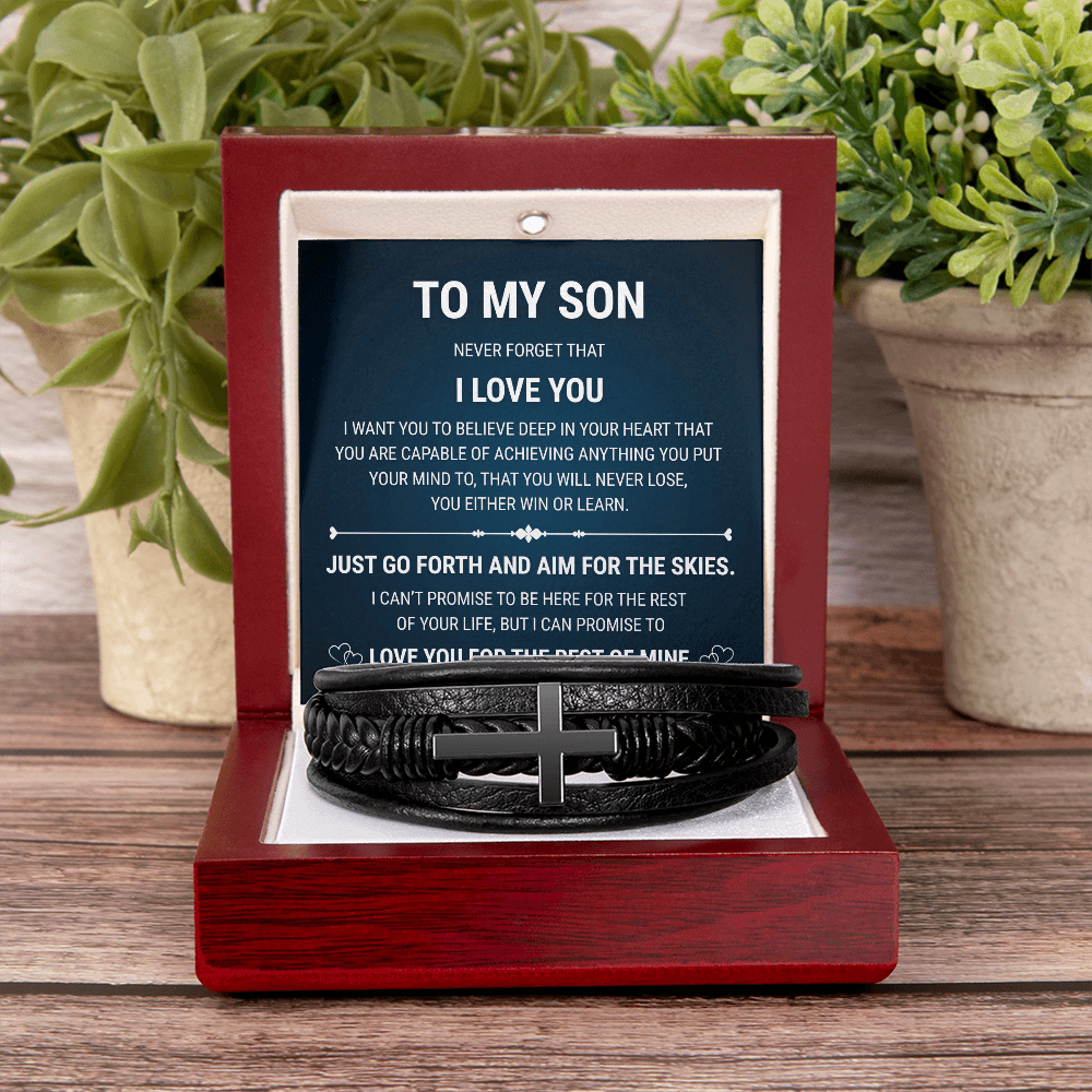 Men's Cross Bracelet - To My Son