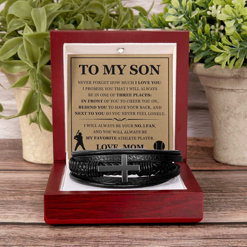 Cross Bracelet - To My Son "My Favorite Athlete Player"