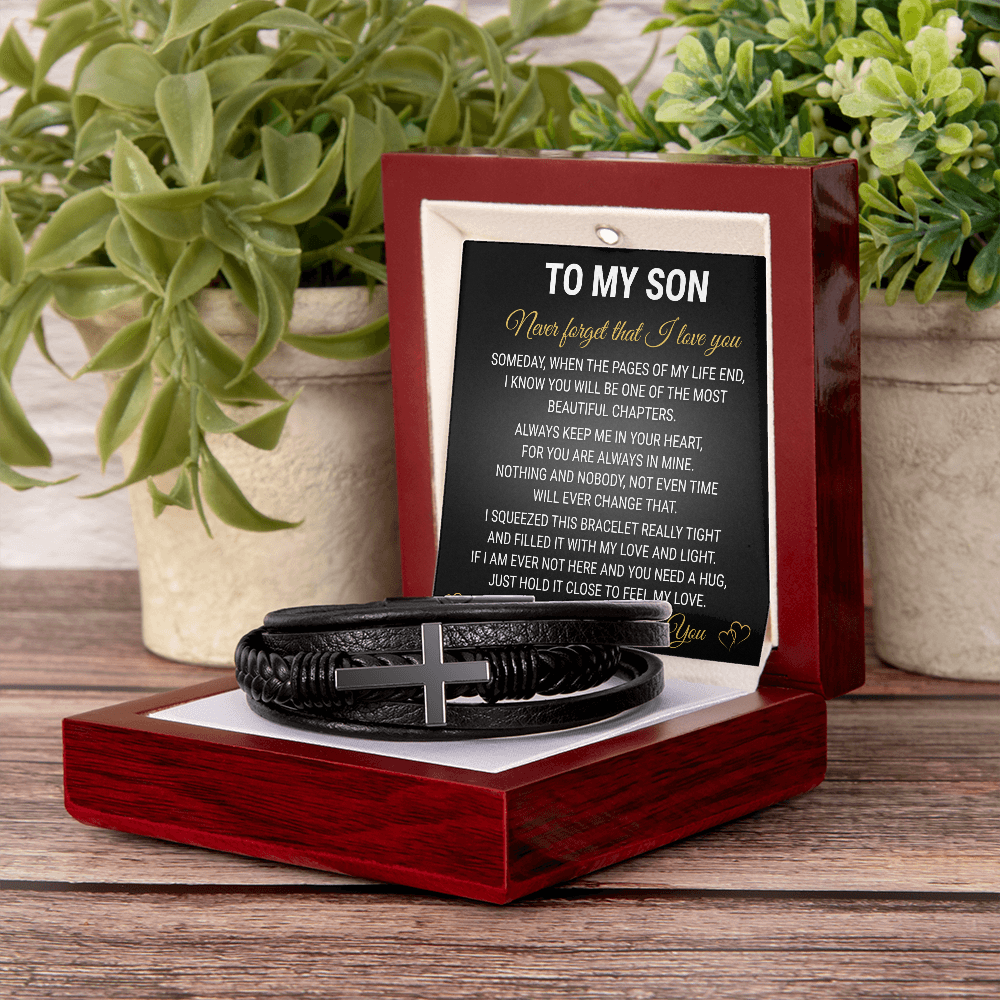 Men's Cross Bracelet - To My Son