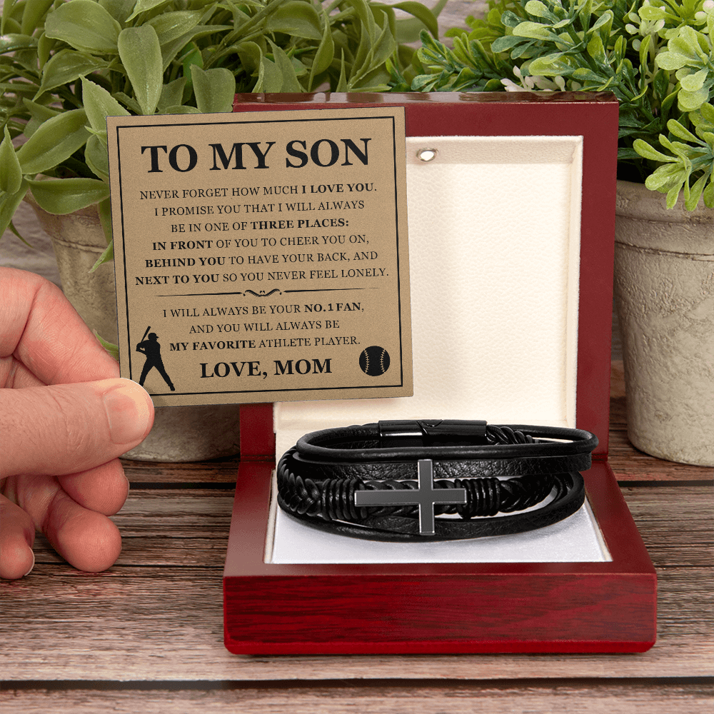 Cross Bracelet - To My Son "My Favorite Athlete Player"