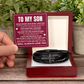 Men's Cross Bracelet - To My Son "Always Keep Me In Your Heart"