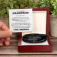 Men's Cross Bracelet - To My Dearest Grandson "Feel My Love"