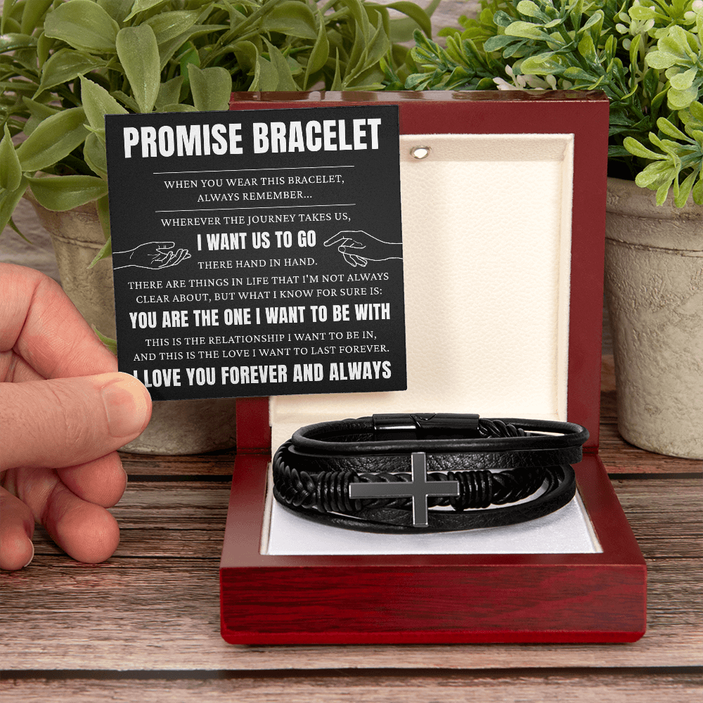 Men's Cross Bracelet - To My Man "You Are The One I Want"