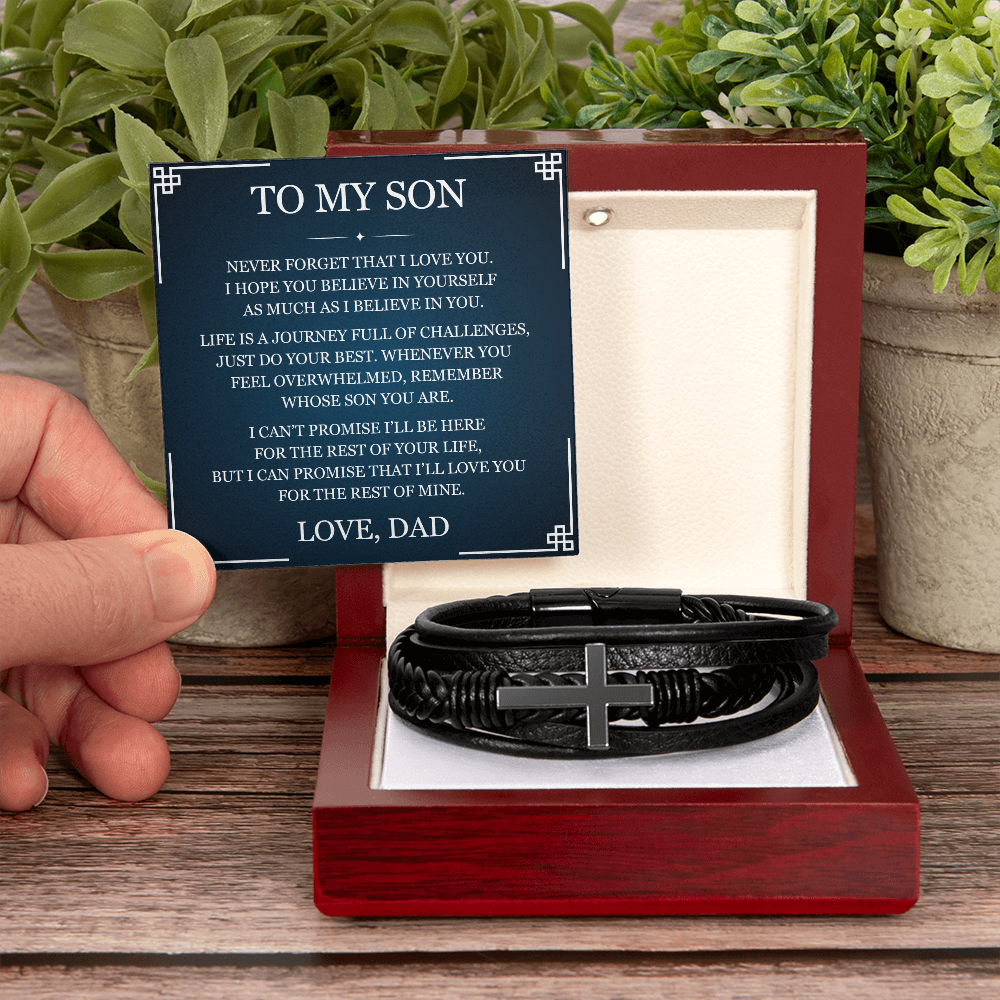 Men's Cross Bracelet - To My Son