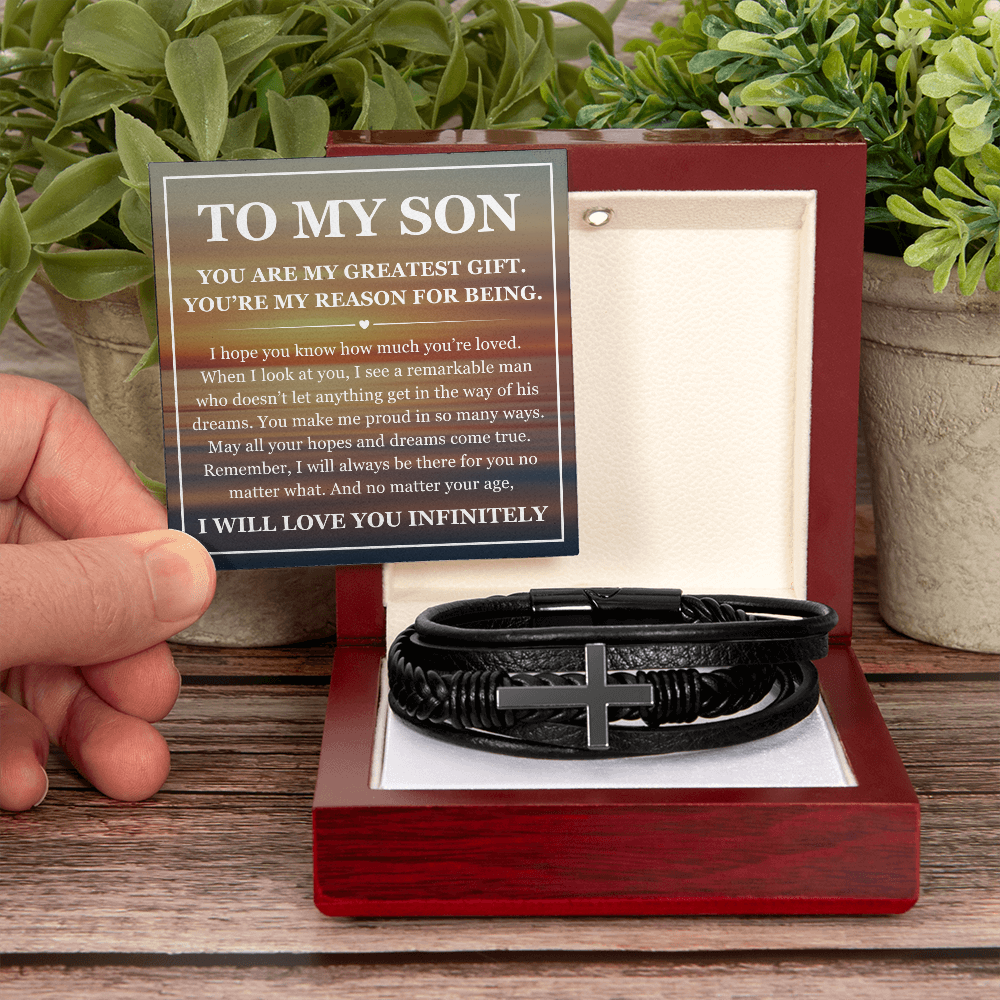 Cross Bracelet - To My Son "You Are My Greatest Gift"