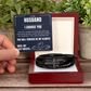 Men's Cross Bracelet - To My Husband "You Will Forever Be My Always"