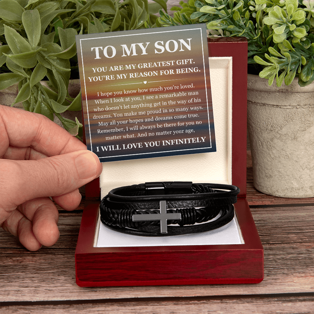 Cross Bracelet - To My Son "You Are My Greatest Gift"