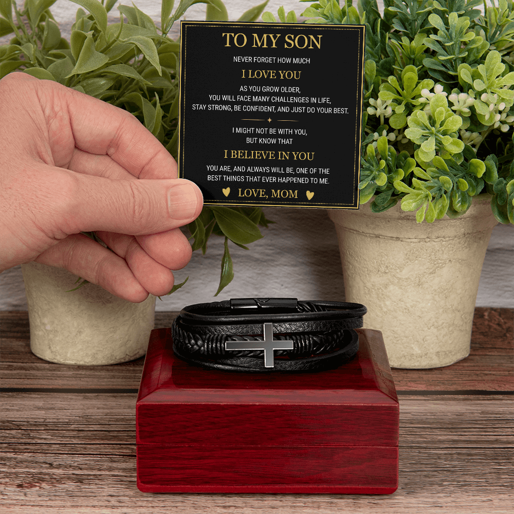 To My Son - Men's Cross Bracelet