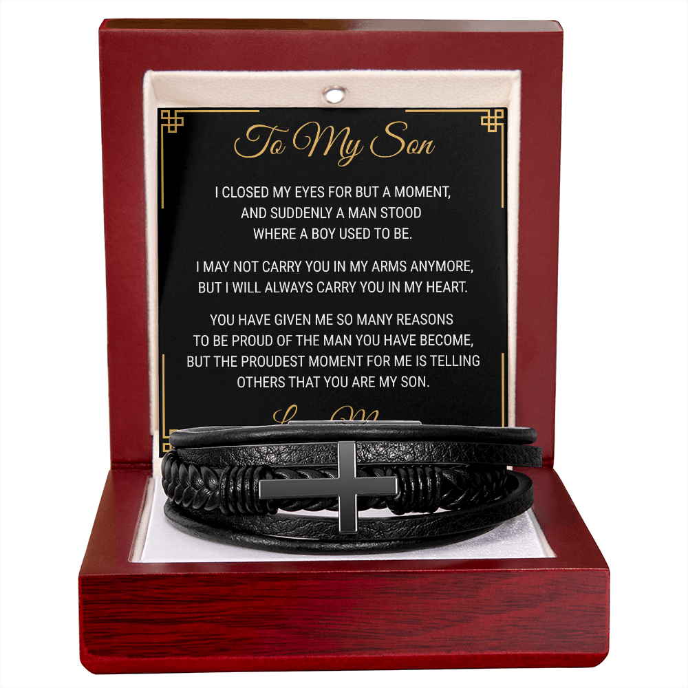 Men's Cross Bracelet - To My Son